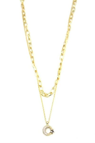 Marsilyan Nvdn- Ieg - Multiple Moon Star Necklace - Gold Iegrs-Nvdn1