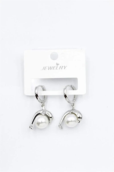 Marsilyan Nvdn- Ieg - Pearl and Dolphin Earrings - Silver Iegrs-Nvdn1