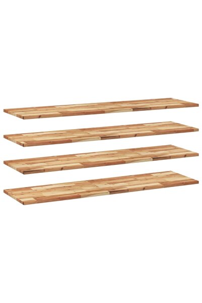 vidaxl Rafturi suspendate 4 buc. 120x40x2cm lemn masiv acacia netratat
