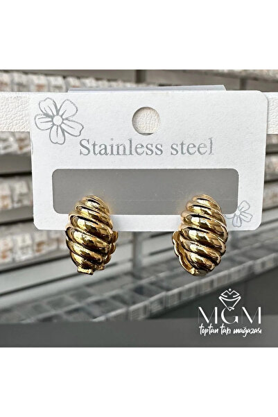 Marsilyan Nvdn- Ieg - Stoneless Gold Plated Earrings Iegrs-Nvdn1