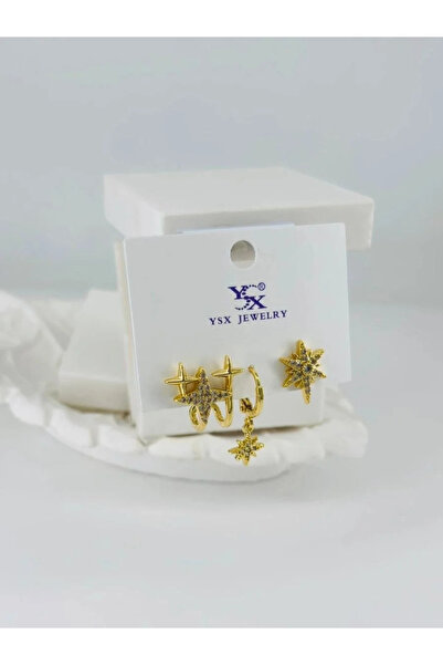 Marsilyan Nvdn- Ieg - Zircon Stone Triple Combination Earrings Iegrs-Nvdn1