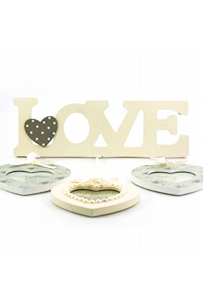 ForWhat Wooden 3 Hearts Love Theme Photo Frame for Office Home Office Decor