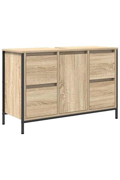 vidaxl Dulap pentru chiuvetă cu sertare Stejar Sonoma 90x34,5x60 cm