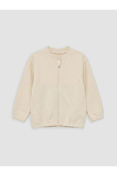 LC Waikiki Bej Erkek Bebek Fermuarlı Sweatshirt