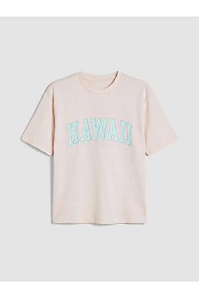 LC Waikiki Pink Soft Touch Printed Women's T-Shirt