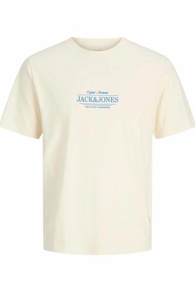 Jack & Jones تي شيرت رجالي من JORCASSIS Minimal برقبة دائرية وأكمام قصيرة مري...