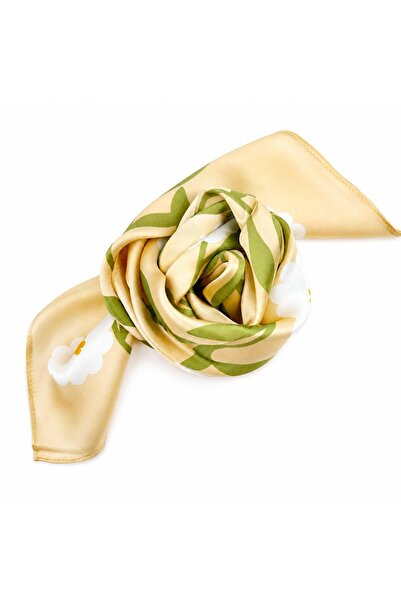 OMG Eșarfă din Mătase Naturală 100% pentru Damă, 53 x 53 cm, Model Floral