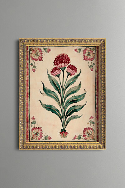 epiqart Karanfil Deseni - Vintage Desenli Çerçeve - İnce Model