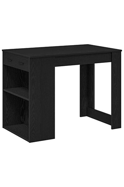 vidaxl Birou cu sertar raft Stejar negru 102x62x77,5 cm lemn prelucrat