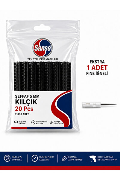 Sanse İnce Fine 5mm Siyah Kılçık 2000 Adet Türban ve Gelinlik Sabitleme