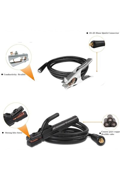 OEM Cabluri fi 25mm sudura , 2.75 m cleste electrod / masa (300A), conectori ...