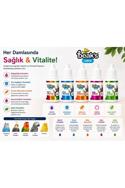 Beaks Beak’s Care Kuş Vitamini ve Mineral Damla Seti 5’li