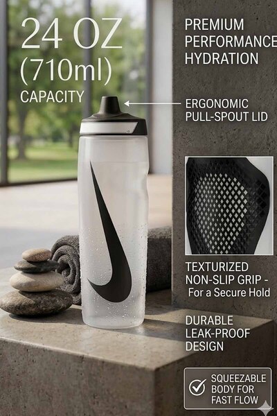 Nike Suluk, Sporcu Matarası, Şeffaf Matara, 24 oz Suluk, 710 ml Matara, Sızdı...