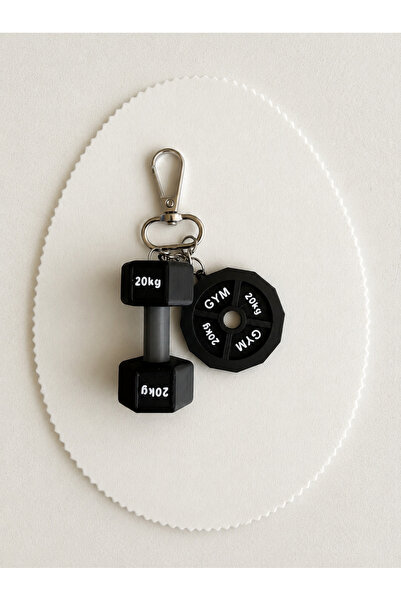 MSVstudio3d Gym Charm Anahtarlık Büyük Boy | 5 cm Dambıl ve Ağırlık Plakası |...