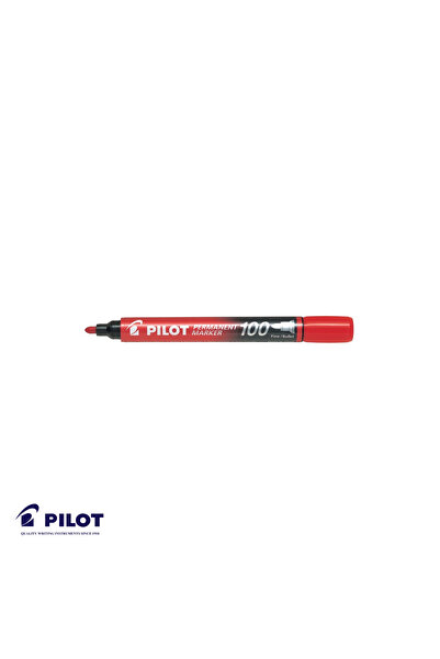 Pilot 100 markere permanente, vârf rotund de 3mm, roșu, pentru lemn, metal și...