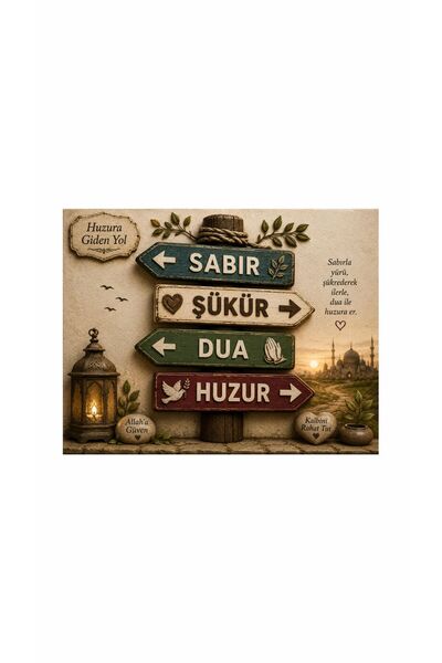 Gokco Buzdolabı Süsü Magnet Sabır Şükür Dua Huzur Magneti