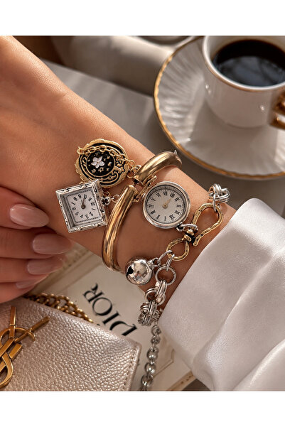 Liora Women Accessories LwA Tasarım Saat Charmlı 2’li Bileklik