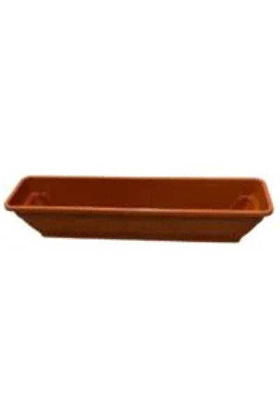 sterk 2 bucati Jardiniera plastic cu tava 80 cm, maro