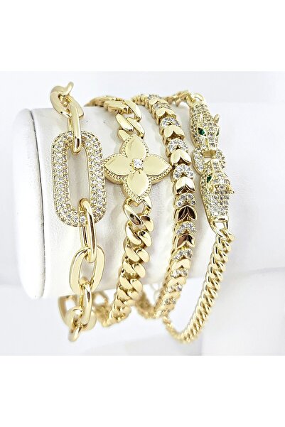 Milena SET BRATARI DAMA PLACATE CU AUR 14K -LUNGIME 19CM