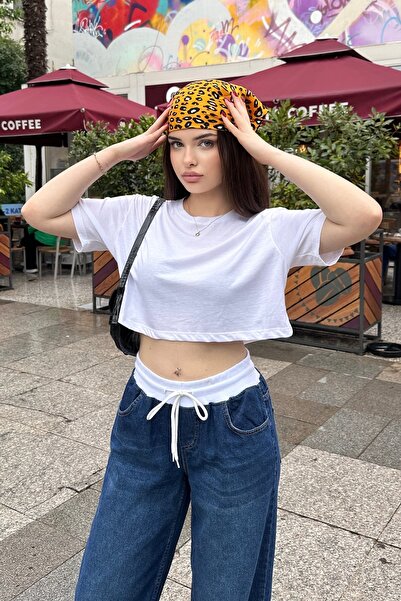 XELA Women's Crew Neck Half Sleeve Suprem Fabric Basic Crop Blouse