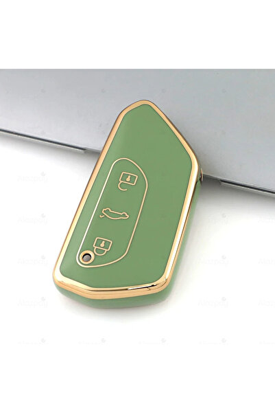 Alazpay Skoda Octavia Kodiaq Elroq Enyaq Superb Gold Edge Tpu Key Case Cover ...