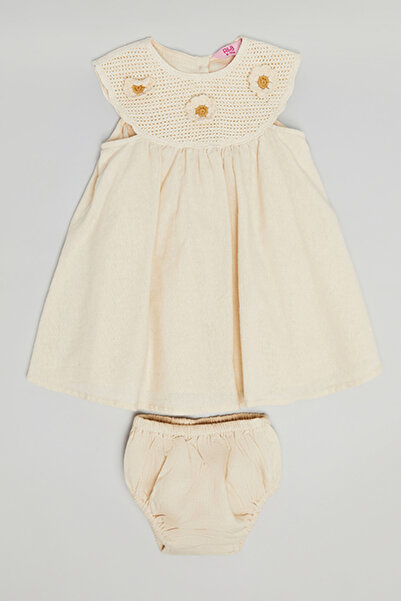 R&B Appliqued Flared Dress with Bloomers