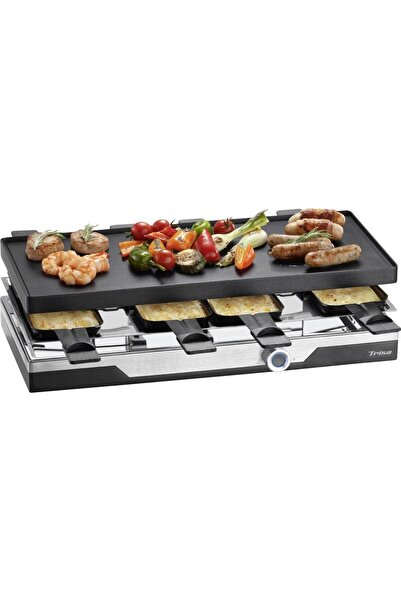 Trisa 7610.7512 Raclette yapışmaz kaplama, 8 tava, gösterge ışığı, ızgara işl...