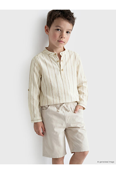 LC Waikiki Judge Collar Striped Boy's Shirt