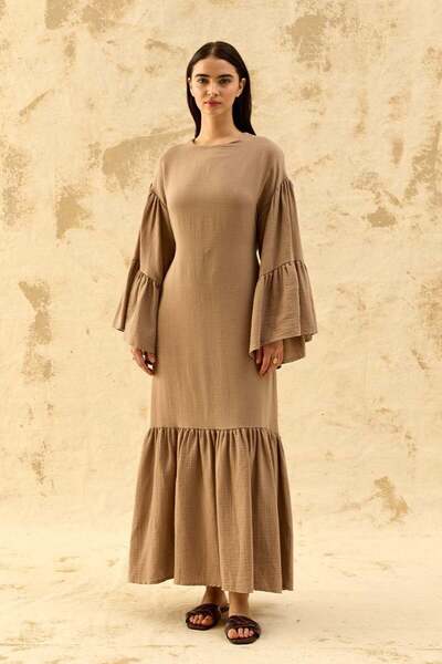 Ceylan Otantik Mink Muslin Flounce Dress
