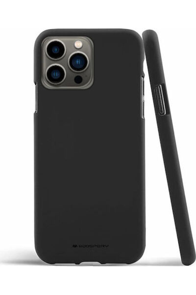 Mercury Husă de protecție din silicon, neagră, cu atingere moale (iPhone 13 P...