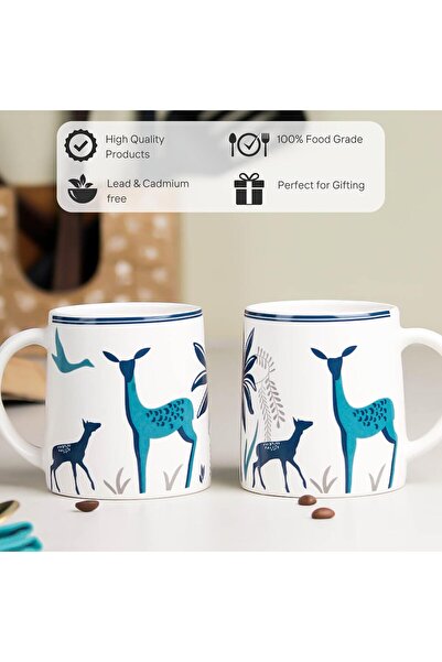 The Earth Store Ceramic Coffee Mug Set, Microwave Safe, Gift for Best Friends...