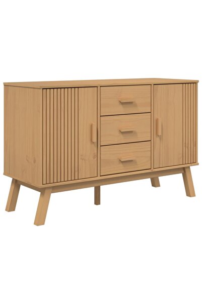 vidaxl Dulap "OLDEN", maro, 114x43x73,5 cm, lemn masiv pin