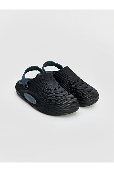 LC Waikiki Black Comfortable Sole Men's Sabo Slippers