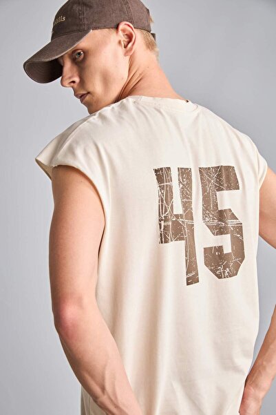 DeFacto Oversized Printed Crew Neck Athlete T-Shirt H7589Ax26Hs