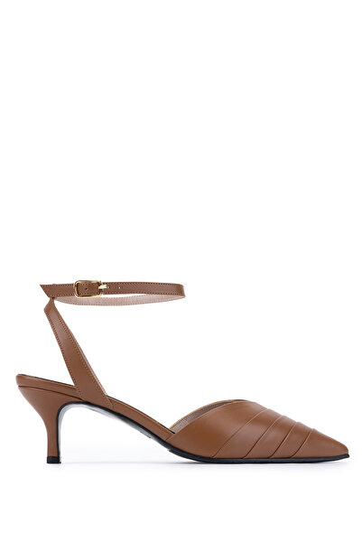 Tamer Tanca Women's Genuine Leather Tan Heeled Shoes