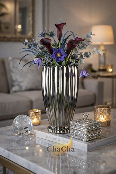 ChaCha Home Crystal Decorative Glass Vase – Modern Living Room & Console Acce...