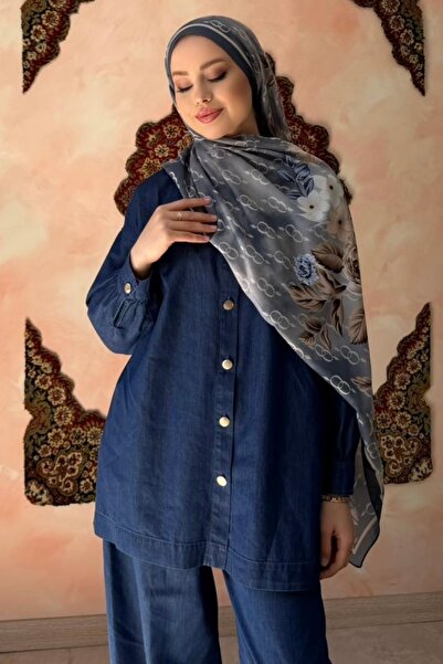 İmajButik Smoked Floral Patterned Soft Shawl