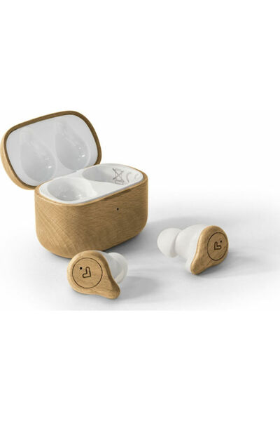 Energy Ακουστικά Bluetooth Handsfree ενδοωτικά με θήκη φόρτισης από ξύλο οξιάς