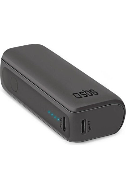 SBS Εξαιρετικά Συμπαγές Power Bank 5000mAh 10W με Θύρα USB-A και Θύρα USB-C Μ...