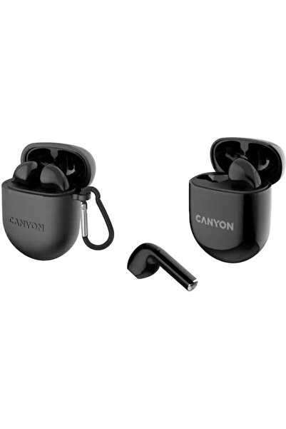 CANYON Ενδοωτικά ακουστικά Bluetooth handsfree με θήκη φόρτισης, μαύρα