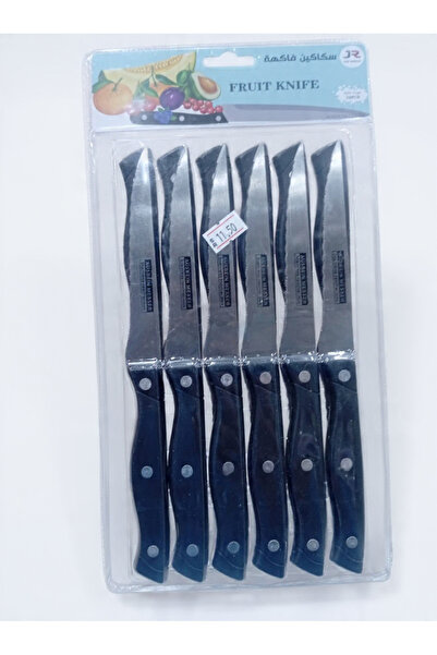 Gernic 6-Piece Stainless Steel Serrated Fruit Knife Set with Black Handle Kit...