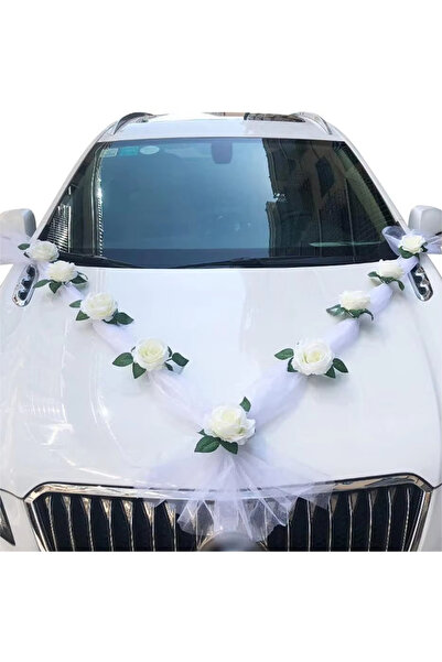 choice2 1PC White White Rose Artificial Flower for Wedding Car Decoration Bri...