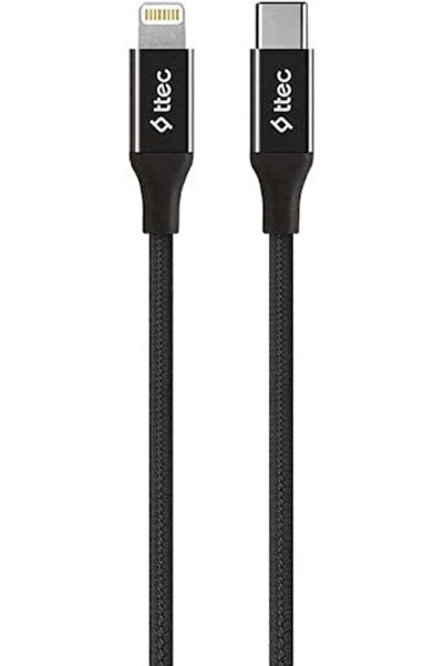 Ttec AlumiCable Πλεγμένο Καλώδιο USB-C σε Lightning Μαύρο 1.5μ (2DK41S)