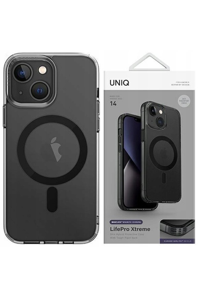uniq Husă Lifepro Xtreme pentru iPhone 13 14 15 cu încărcare Magclick, Smoke ...