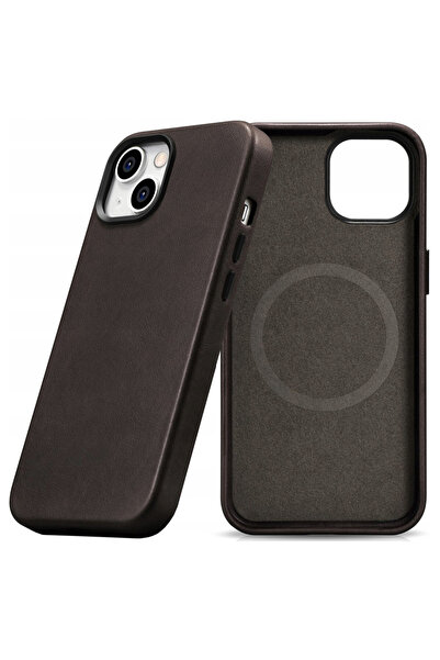 ICARER Husă din piele premium cerată cu ulei pentru iPhone 14 Plus, magnetică