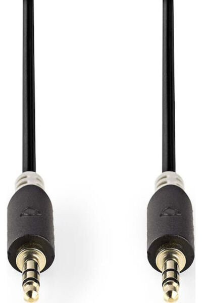 Nedis Καλώδιο Jack 3.5mm, Αρσενικό 3.5mm - Αρσενικό 3.5mm, Μαύρο, 1μ CABW2200...