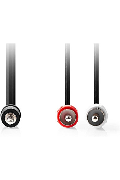 Nedis Καλώδιο Ήχου Jack 3.5mm Αρσενικό σε 2x RCA Αρσενικό, Μαύρο, 1.5μ, με Επ...