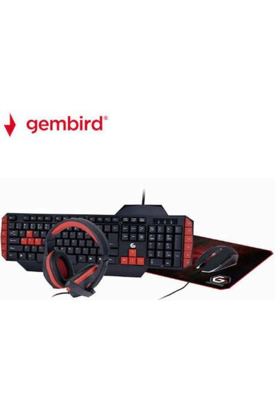 Gembird GGS-UMG4-02 Σετ πληκτρολογίου gaming 4-σε-1 με φωτιζόμενα πλήκτρα και...