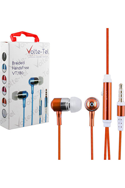 Other Volte-Tel VT780 Πλεκτό Ενδοωτικό Handsfree με βύσμα 3.5mm Πορτοκαλί