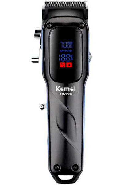 Kemei Επαναφορτιζόμενη Κουρευτική Μηχανή Μαύρη KM-1550